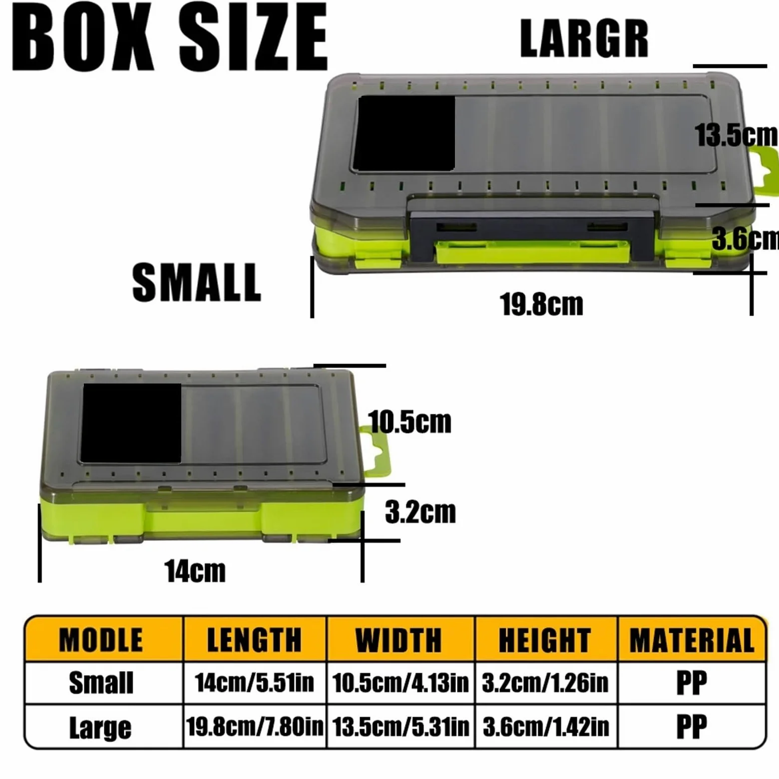 Caja de aparejos de doble cara, organizador de pesca compacto para señuelos, anzuelos, cebos y guardarropa con interior de espuma, ideal para optimizar tu equipo de pesca