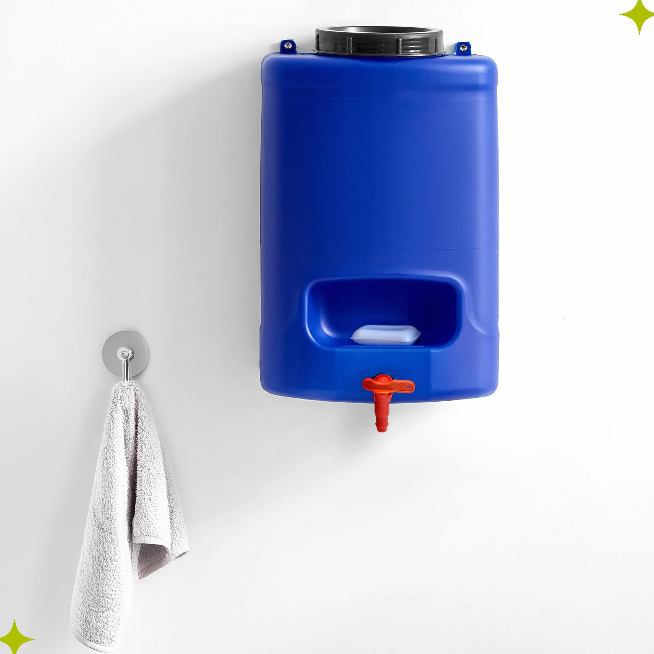 Garronda Bidón Boca Ancha Garrafa Agua con Grifo sin BPA 20 litros Depósito de Camping Accesorios Garrafa con Grifo Deposito Agua Camper Azul GD-0084