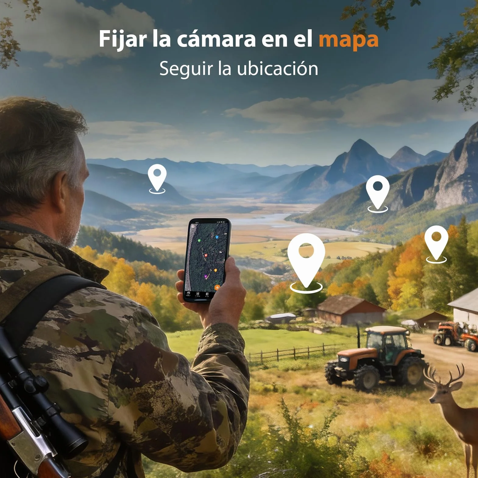 GardePro E6 Câmaras de Caça WiFi con Antena y App 48MP 1296P H.264 Vidéo, Camara Fototrampeo con Alcance de Visión Nocturna de 25m y Amplio Campo de Visión de 110°