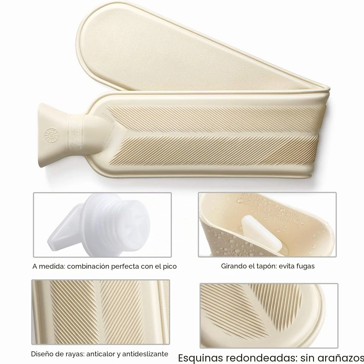 Homealexa 2L Botella de Agua Caliente Grande Larga con Funda 73 x 14cm