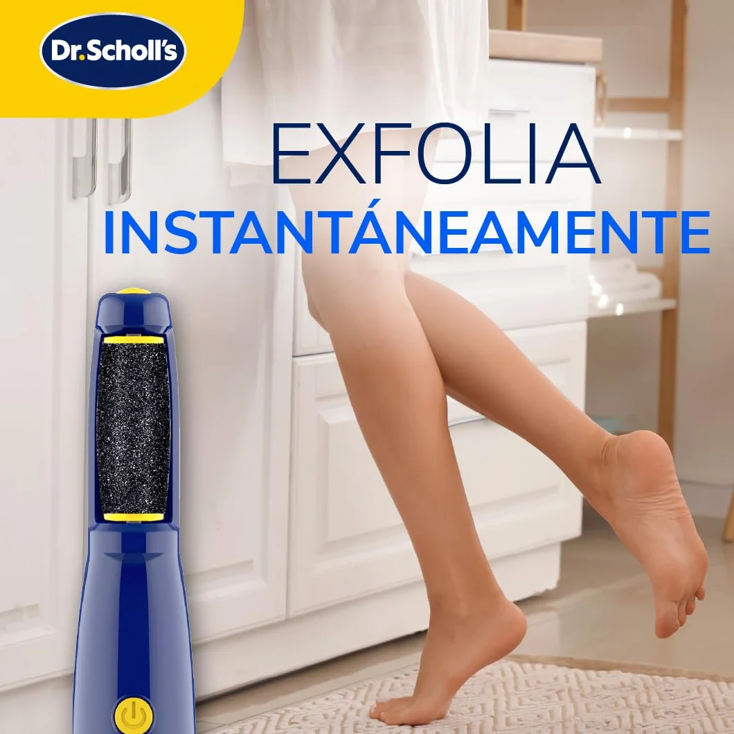Dr. Scholl's Lima eléctrica pedicura exfolia elimina durezas callos suaviza pies pule suavidad viajes pilas AAA
