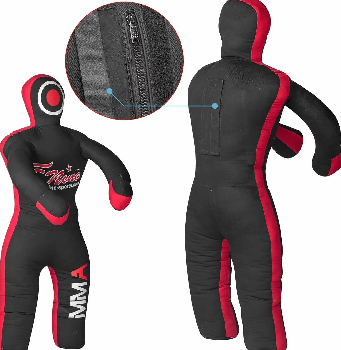 FNine Sports MMA Grappling Dummy, para Judo, Lucha, Jiu Jitsu brasileño, Presentación y Lanzamiento de bolsa de lona sin llenar