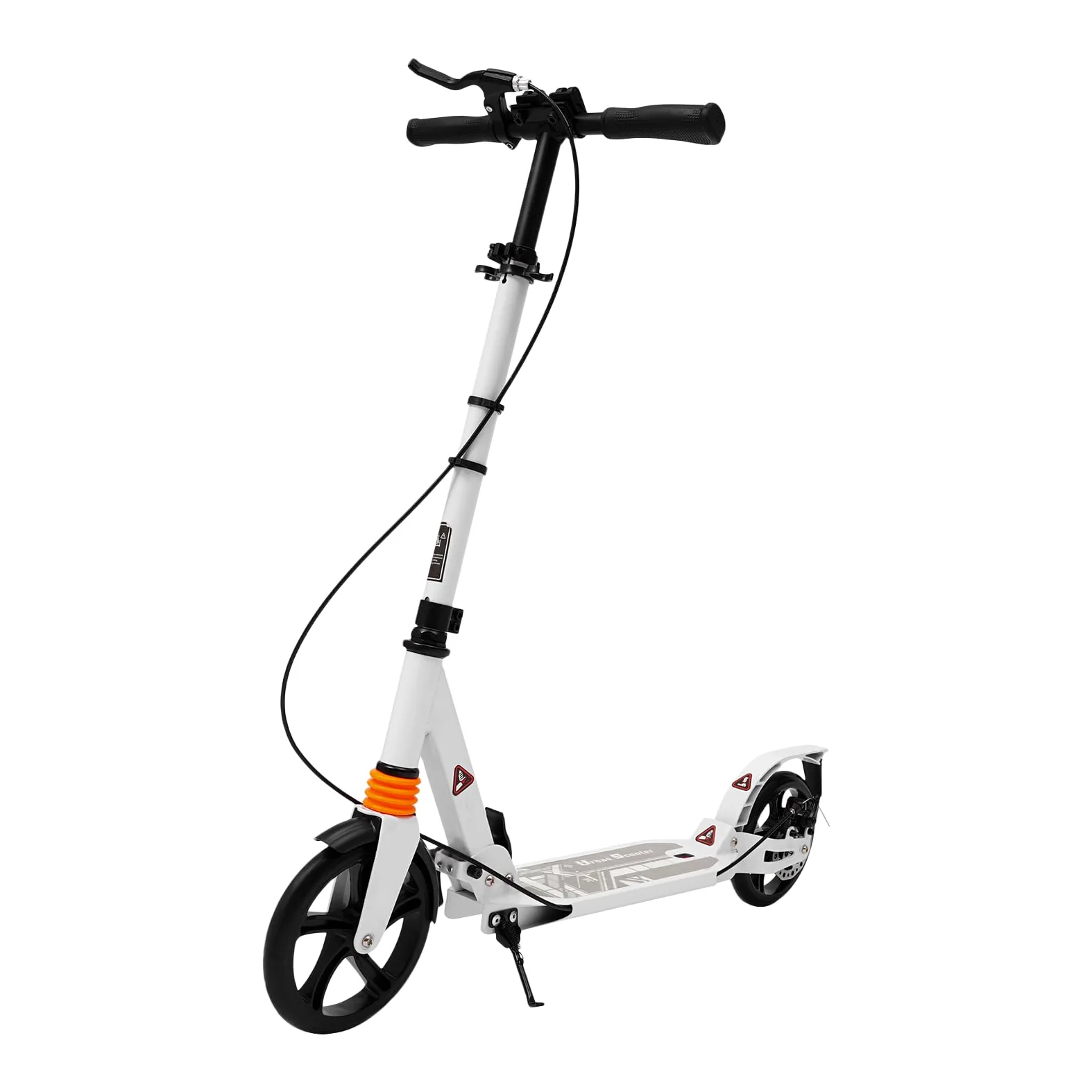 Patinete plegable para adultos, altura ajustable, freno de disco, hasta 100 kg, patinete para niños, con guardabarros y muleta, apto para estudiantes, adolescentes y adultos