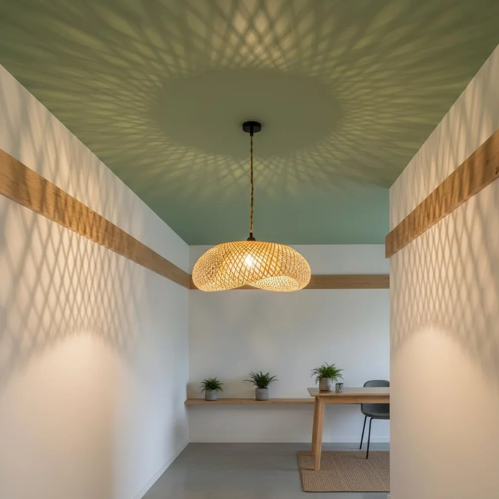 B·LED BARCELONA Lámpara colgante de mimbre Vimet Lite Natural estilo Boho E27