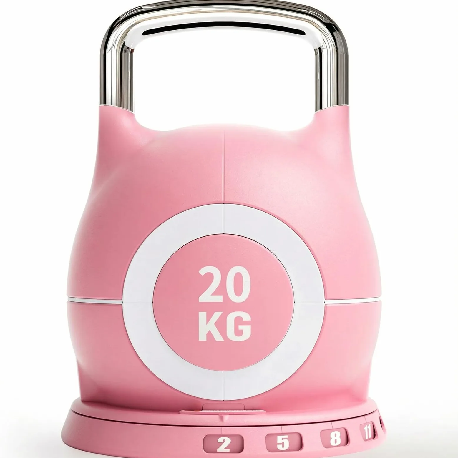 Kettlebell Ajustable 10 kg 20 kg – Pesas Rusas 7 en 1 – Kettlebell con 7 Niveles de Peso, Compacta para Entrenamiento de Fuerza, Hogar y Gimnasio (Rosa, 20kg)