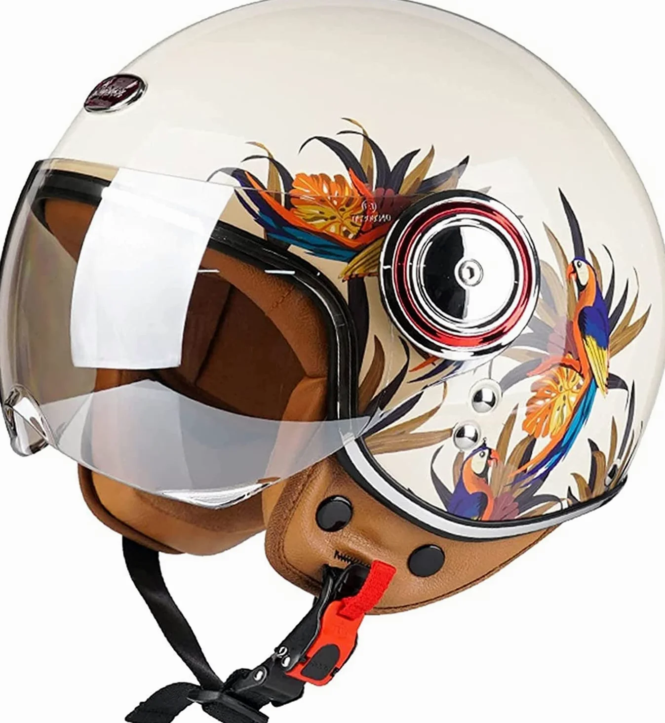 Casco Moto Jet Vintage Casco De Patinete Eléctrico Casco Moto De Scooter ECE Homologado para Mujer Hombre Adultos con Visera