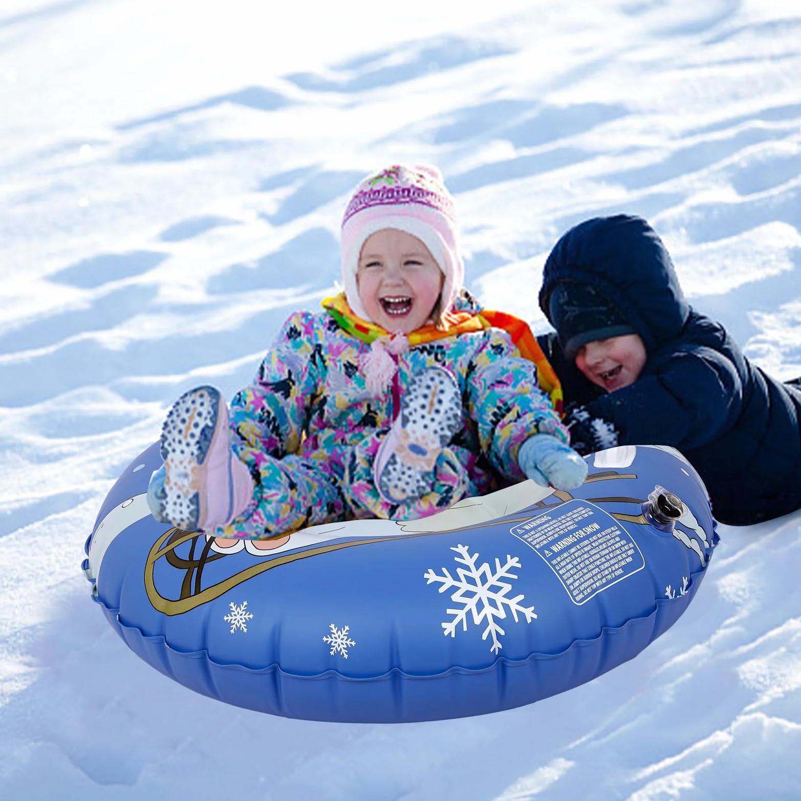Trineo inflable de nieve Gukasxi Trineo para niños adultos con asas grueso para invierno patinaje esquí