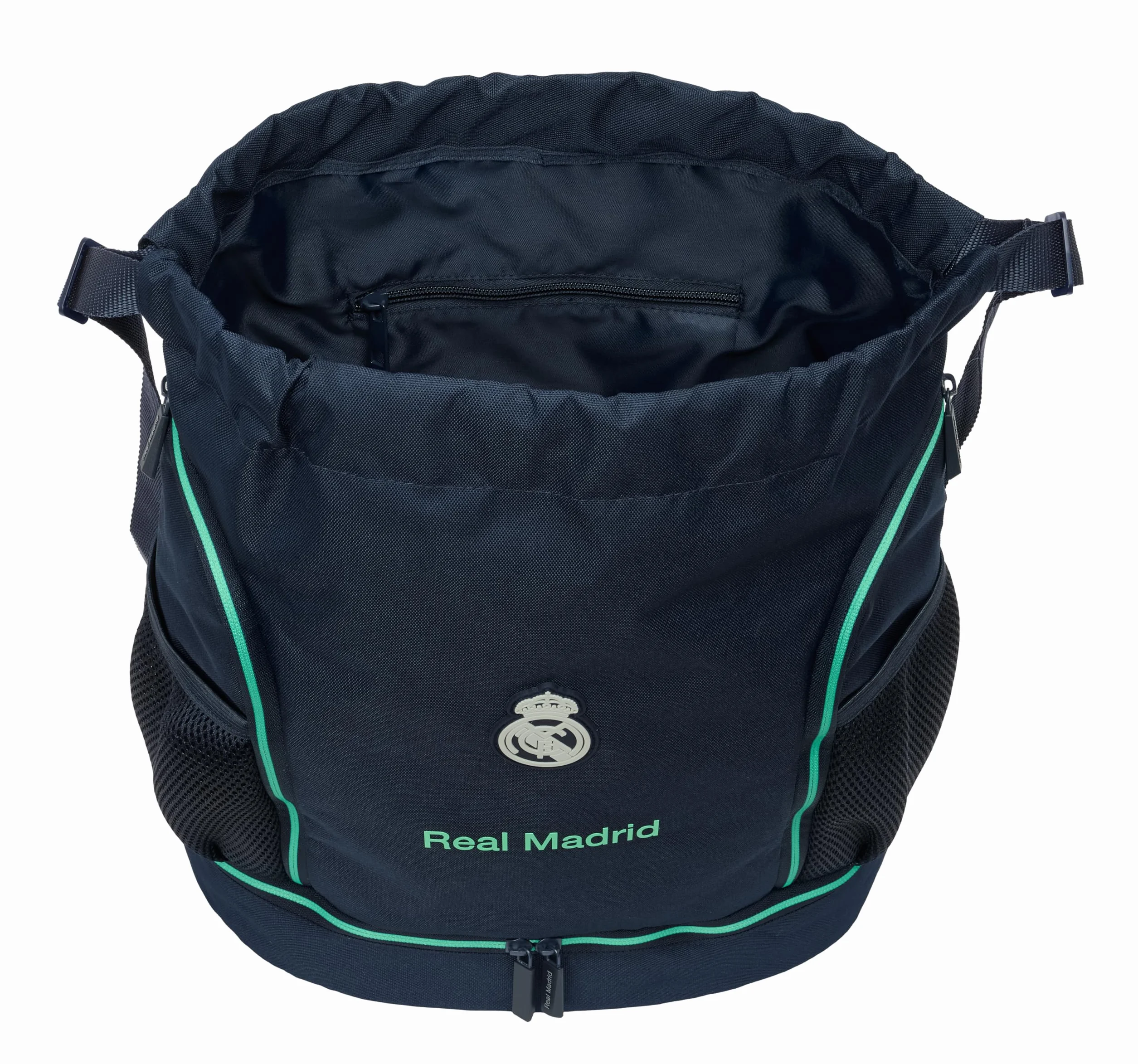REAL MADRID 2ª EQUIPACIÓN 25/26 - Mochila Saco, Mochila, Ideal para Niños de Diferentes Edades, Cómoda y Versátil, Calidad y Resistencia, 34x15x43 cm