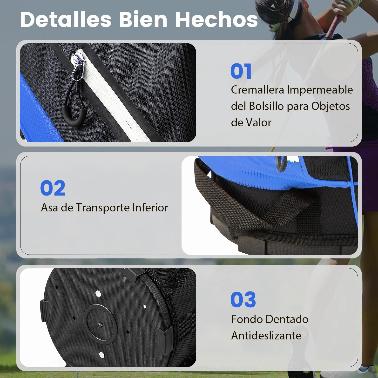 COSTWAY Bolsa de Golf, Bolsa de Palos de Golf con Separadores Superiores de 14 Vías, 9 Bolsillos, Enfriadora, para Zapatos, Soporte para Paraguas y Cubierta para Lluvia