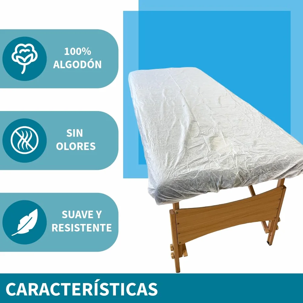 Sábana Desechable SMS Ajustable 95x220 cm Pack 10 Unidades