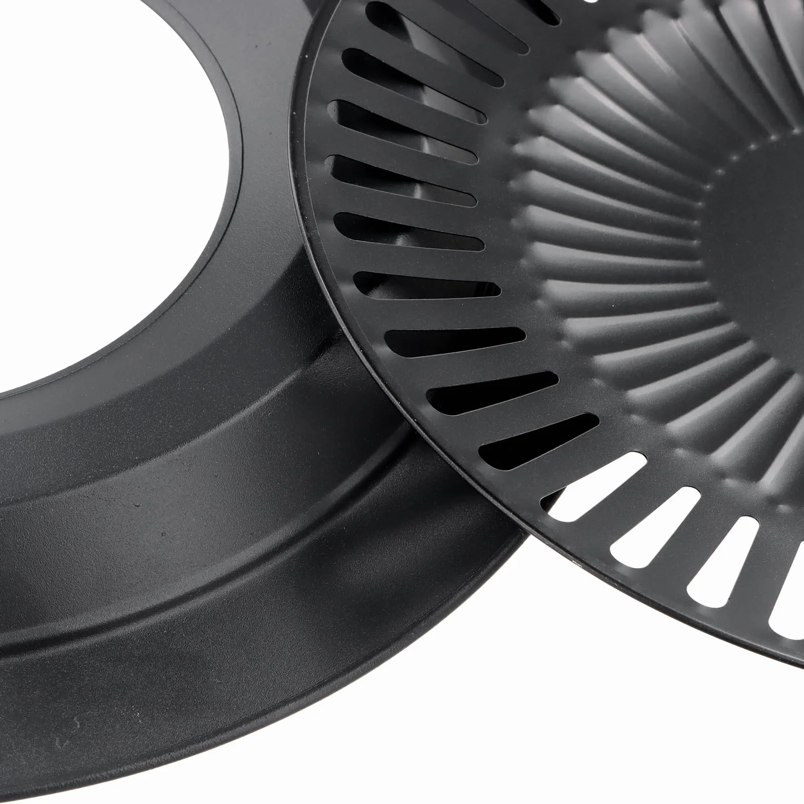 Parrilla para Hornillo Camping de Gas Portátil, Diámetro de 32 cm, Negro Placa de Barbacoacon Revestimiento Antiadherente Ranuras Guía