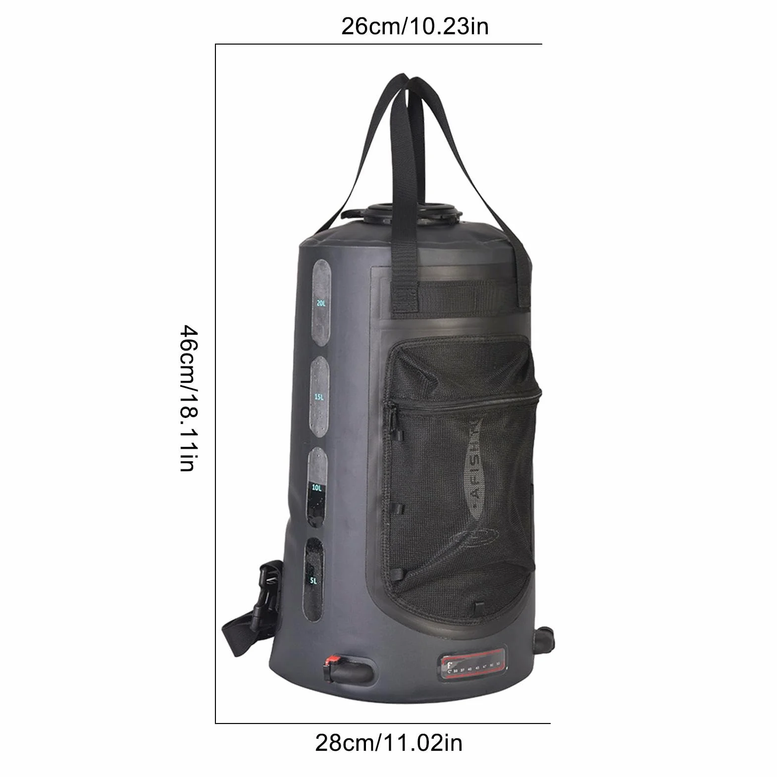 Bolsa de ducha portátil, Bolsa de ducha para camping | Bolsa de agua para | ducha de campamento con calefacción solar de 20 litros - Bolsillo de red, a prueba de fugas, equipo de camping para llevar al