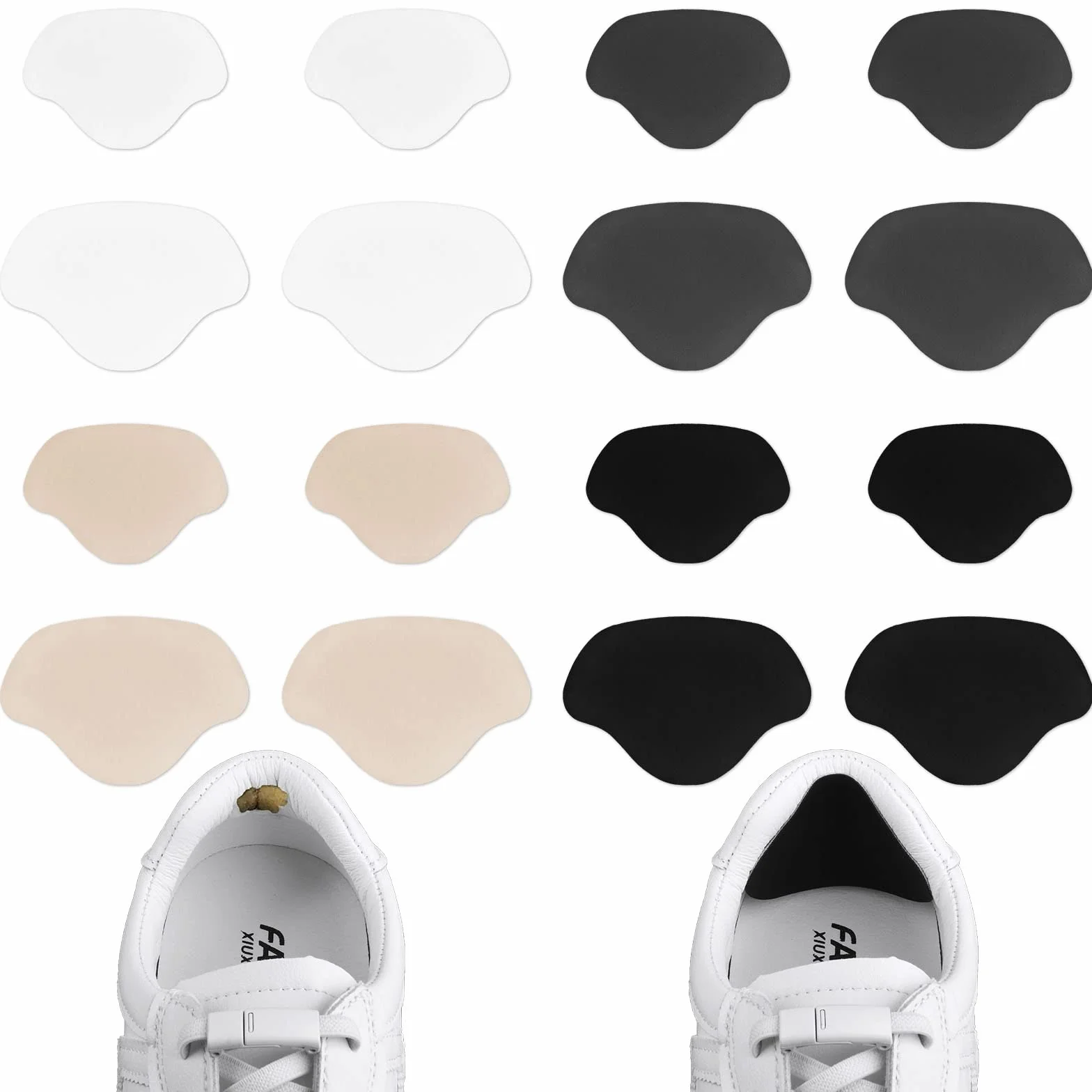 Flintronic 8 pares parches reparación zapatillas talón piel almohadillas grandes pequeños
