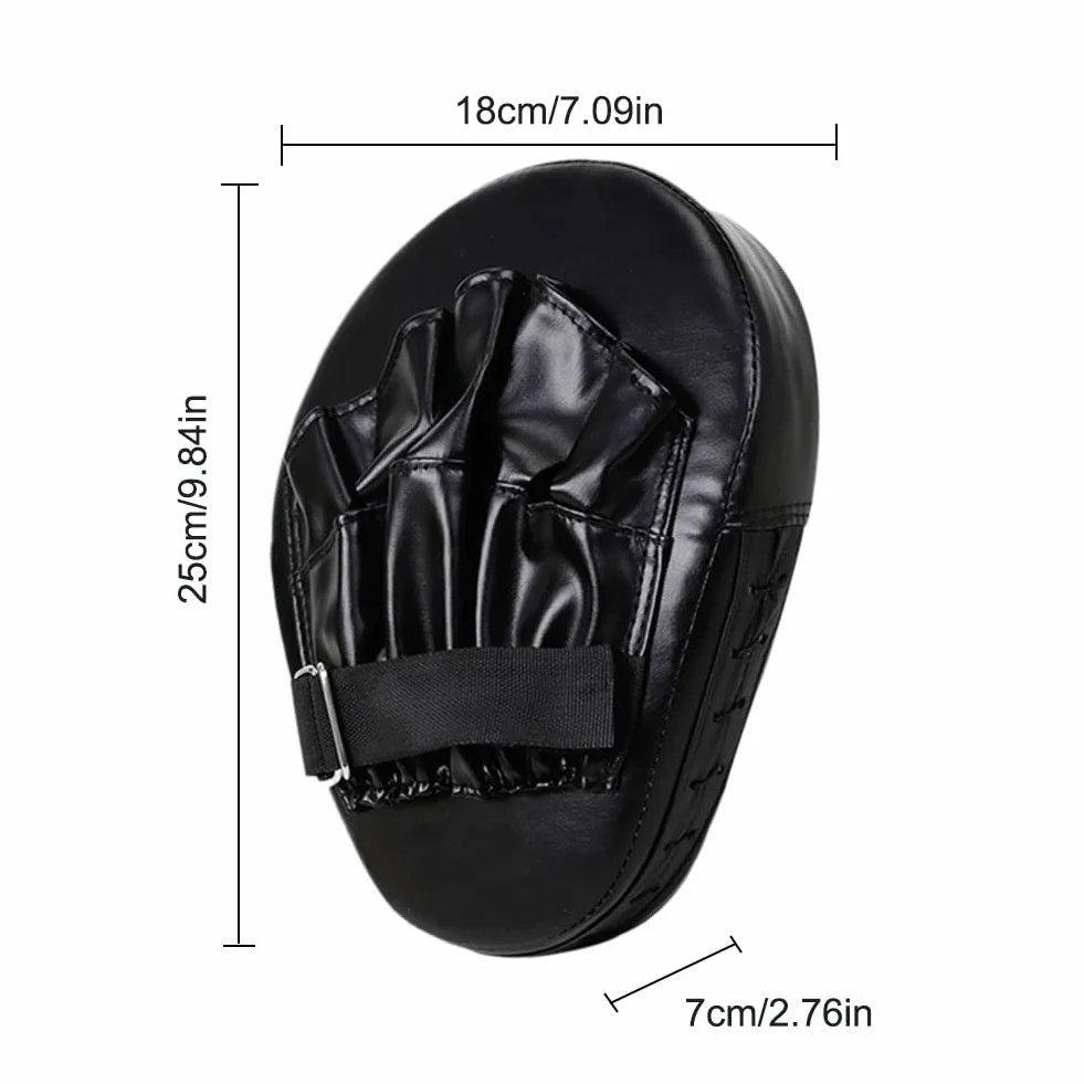 Objetivo de Mano de Boxeo Curvo Cuero de PU Objetivo de Mano de 5 Dedos Manoplas de perforación Curvas Transpirables Almohadilla de Enfoque de Boxeo para Entrenamiento de Artes Marci