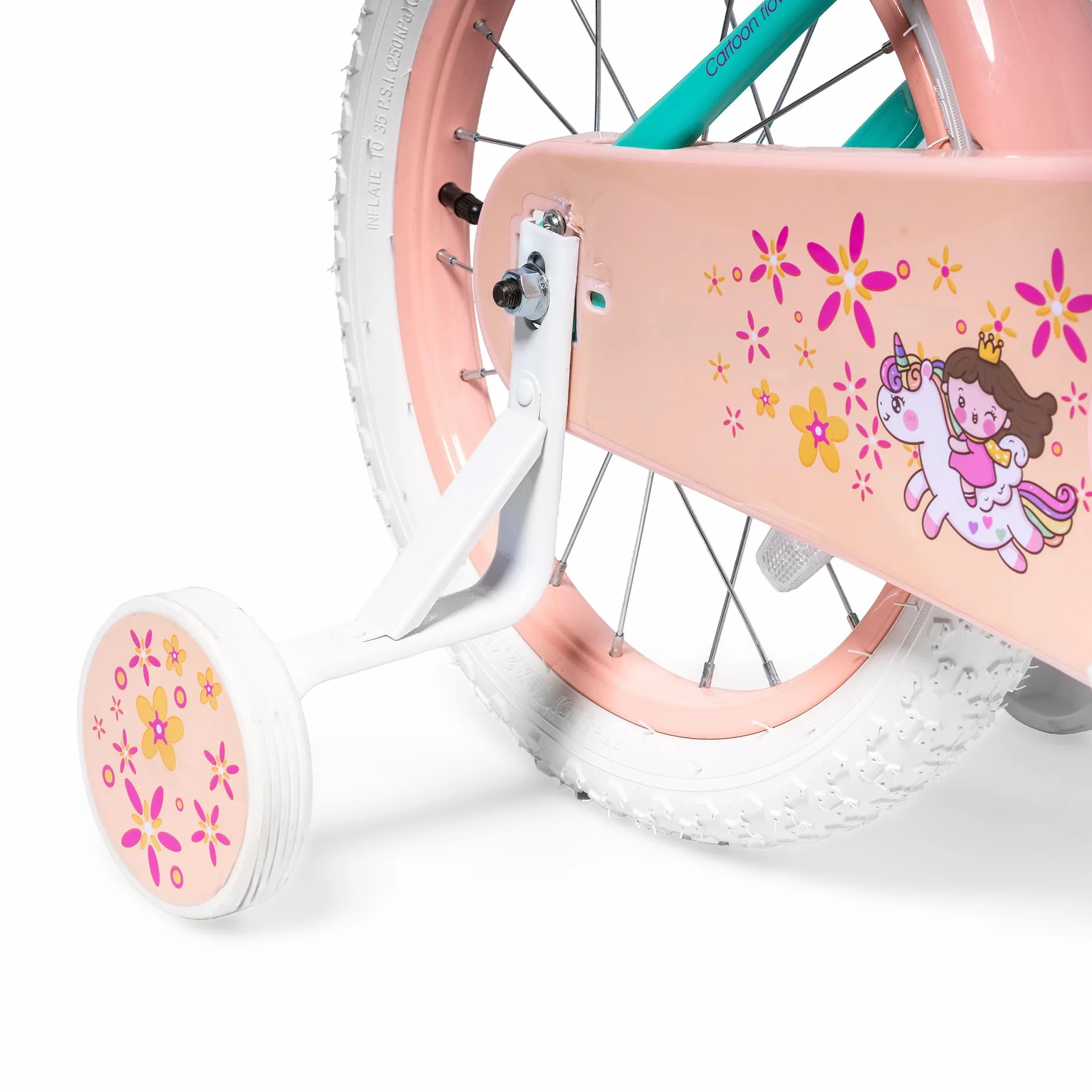ATAA Bicicleta Infantil Kitty 12 y 16 Pulgadas con Ruedines Desmontables Cesta y Serpentinas Bicicleta para Niñas con Frenos Reflectores y Cuadro de Acero