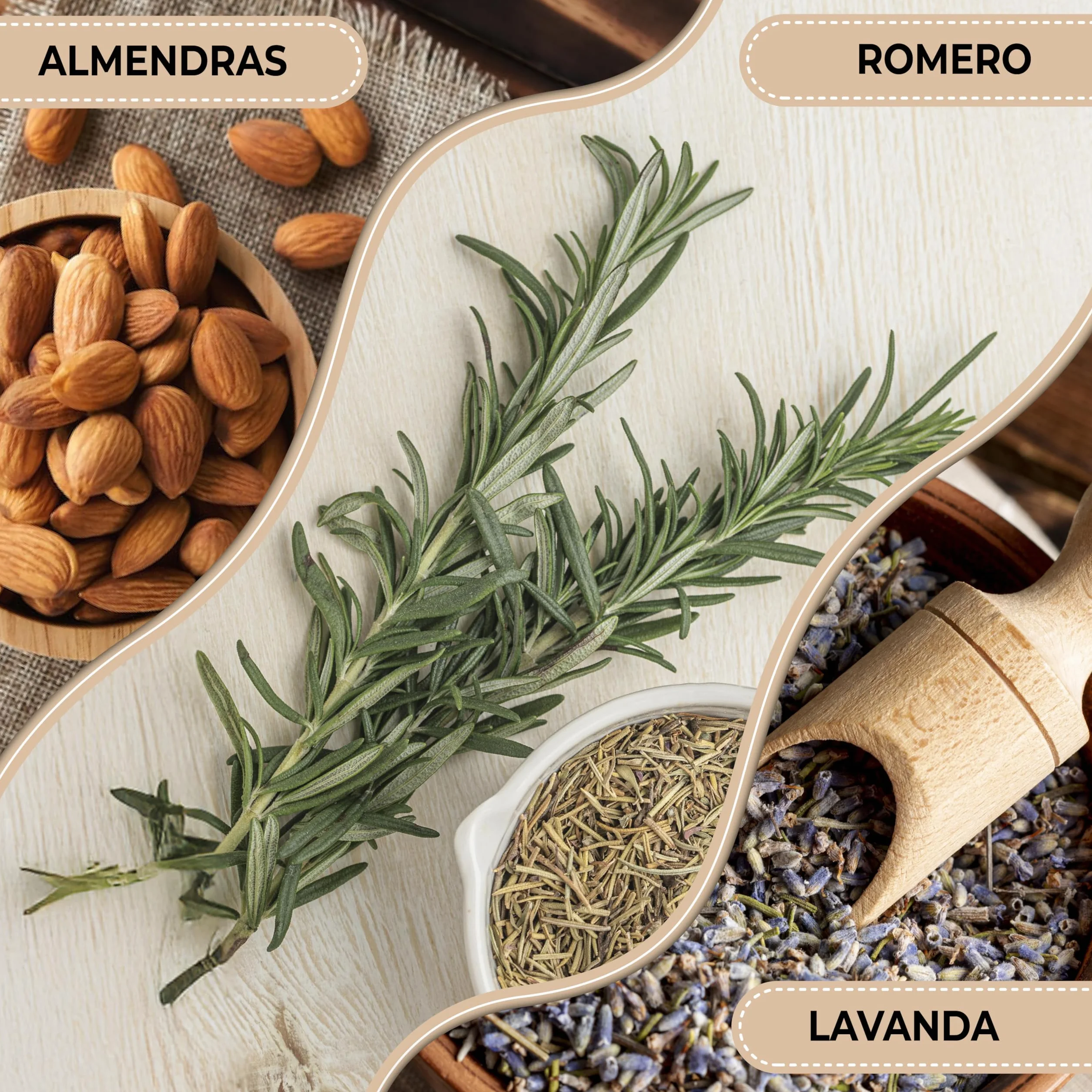Aceite de Almendras Dulces Romero Lavanda 1L Aceite para Masajes Corporal Profesional