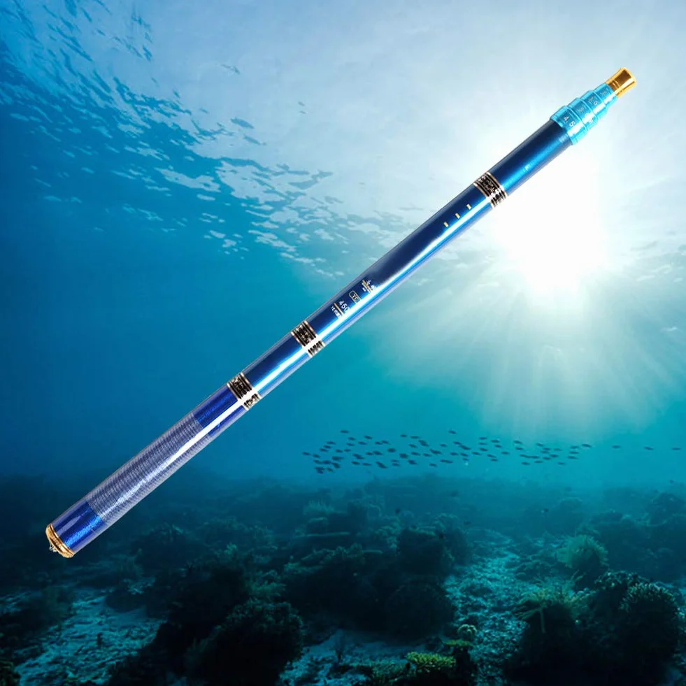 Alomejor Caña de pescar telescópica de fibra de carbono ultraligera para viajes