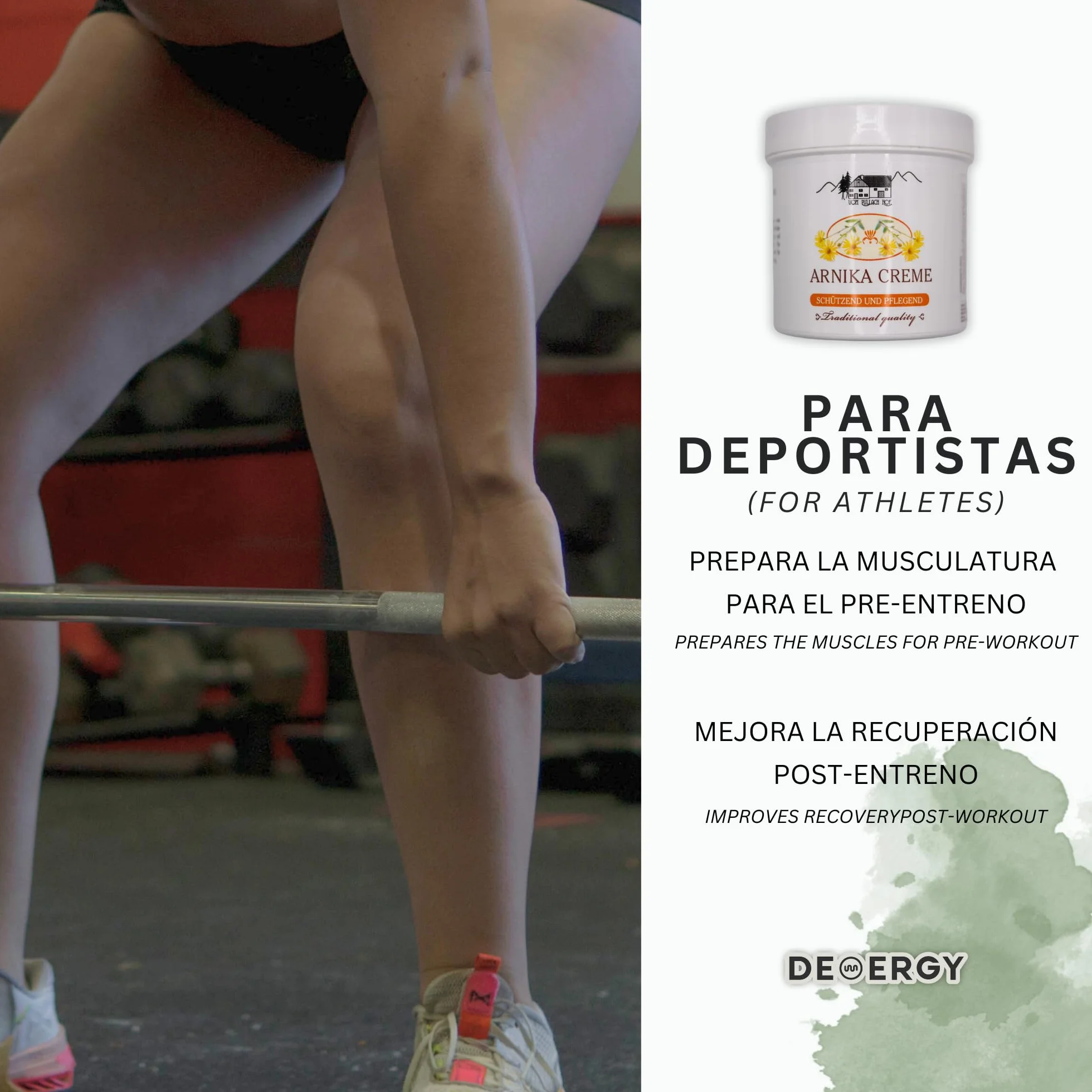 DEMERGY® Sin Dolor Crema Árnica Antiinflamatoria Nueva Fórmula, Producto Alemán para Dolor Muscular y Articulaciones