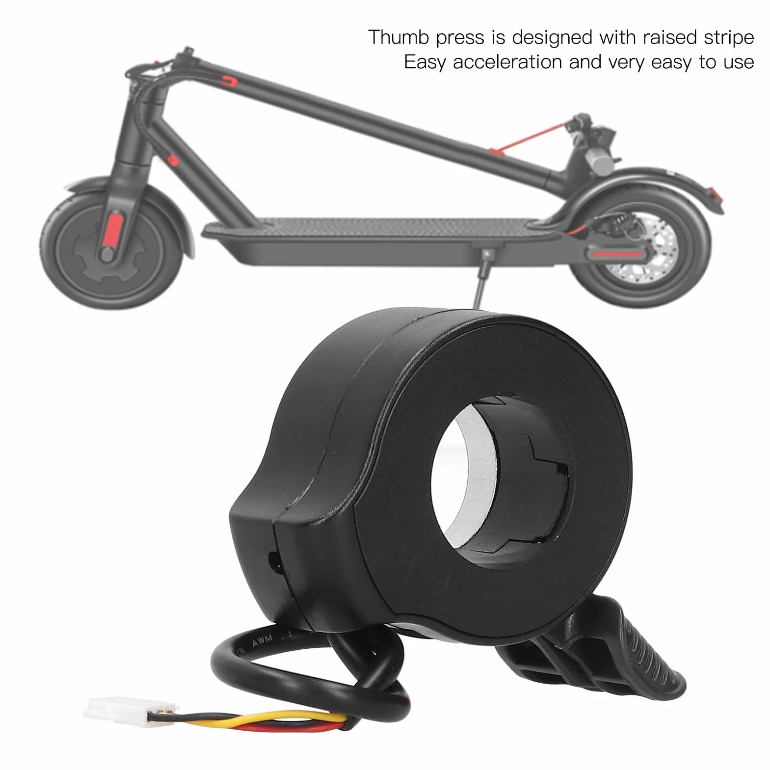 Palanca de aceleración para patinete eléctrico acelerador de pulgar sensor Hall puño acelerador patinete eléctrico control de acelerador de pulgar derecho/izquierdo válvula de aceleración conector imp