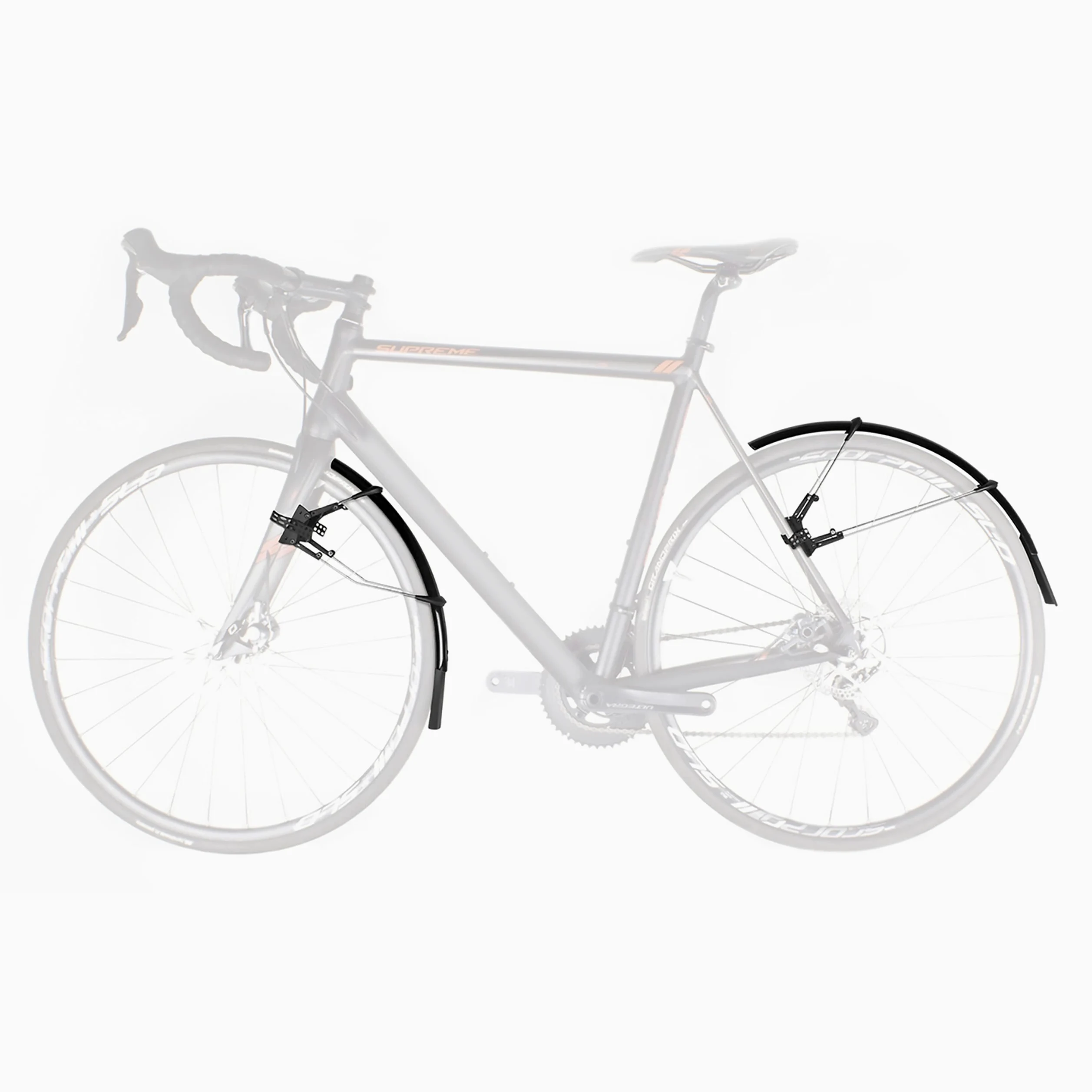 SKS Germany Raceblade Pro & Raceblade Long Mudguard Set, Bicycle Accessories for Road Bike (Bike Protection with Quick-Release Attachment, Length-Adjustable Struts, Lightweight and Extra Long Spoiler)