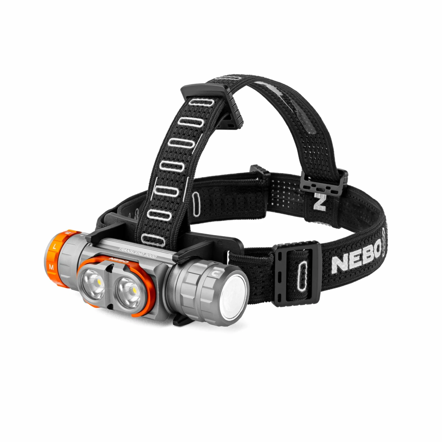 NEBO Transcend 3000 Linterna frontal recargable - 3000 lúmenes, 5 modos de luz, USB‑C, luz de trabajo desmontable, base magnética, IPX7 impermeable, diadema ajustable, compatible con casco duro