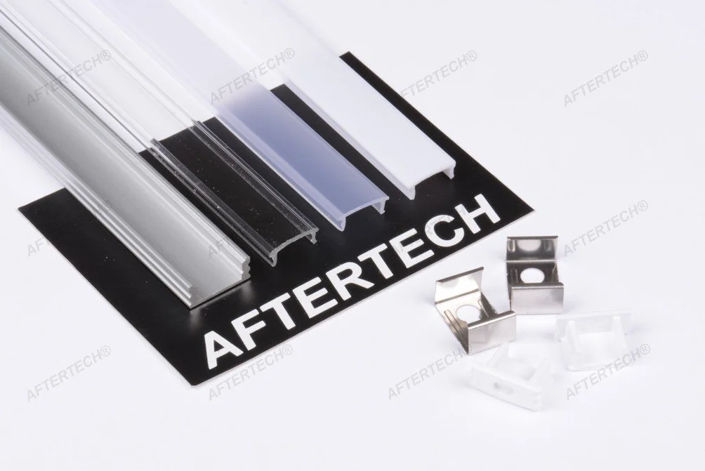 Perfil Aluminio para Tira LED 3m 17x7mm Barra Rígida + Tapa Mate