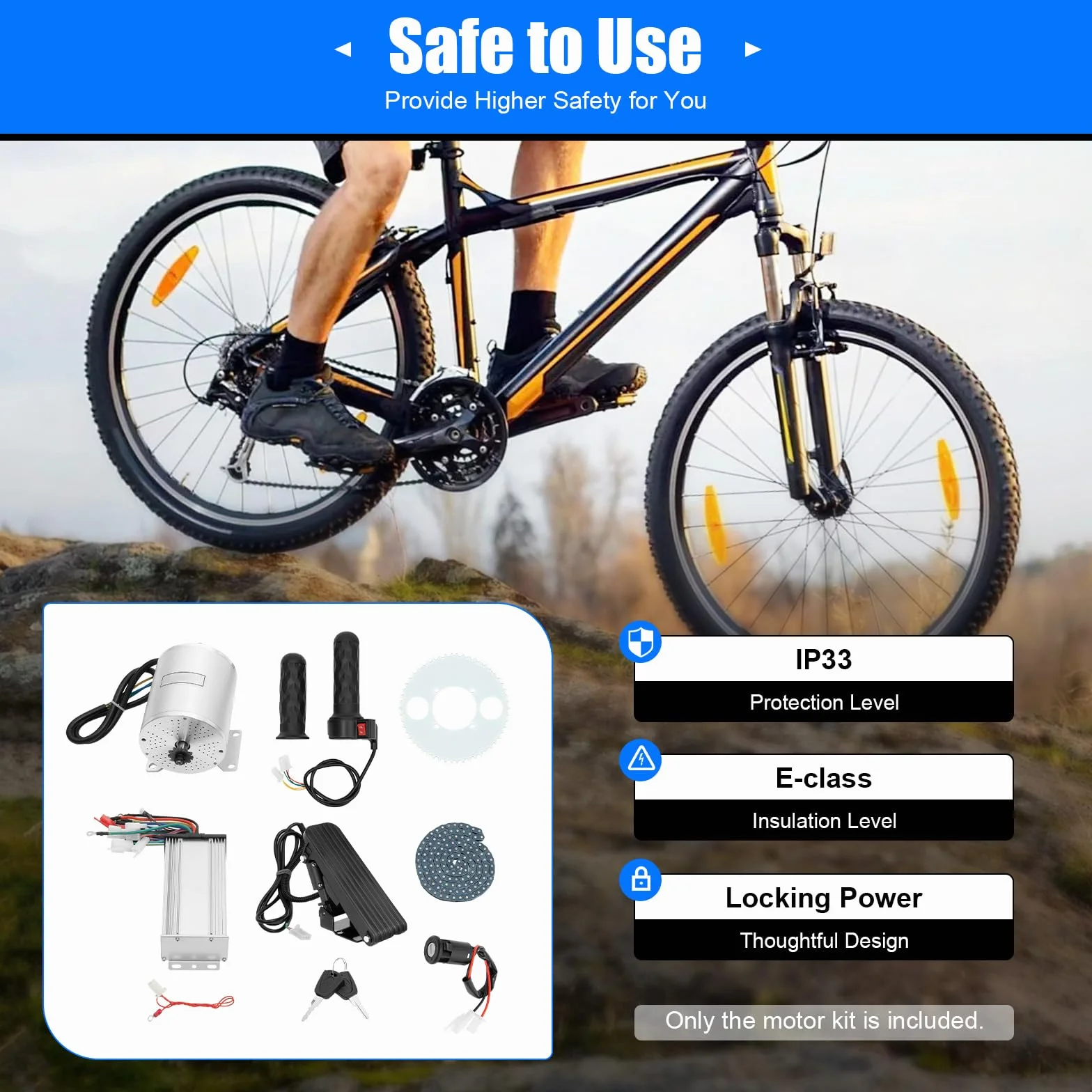 Kit de motor eléctrico sin escobillas 48-72V 43A 3000W 200 kg
