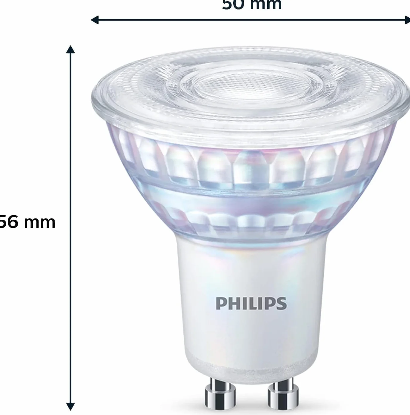 Philips LED GU10 3.8W Equivalente a 50W 345 Lumen Regulable Blanco Cálido 6 Unidad