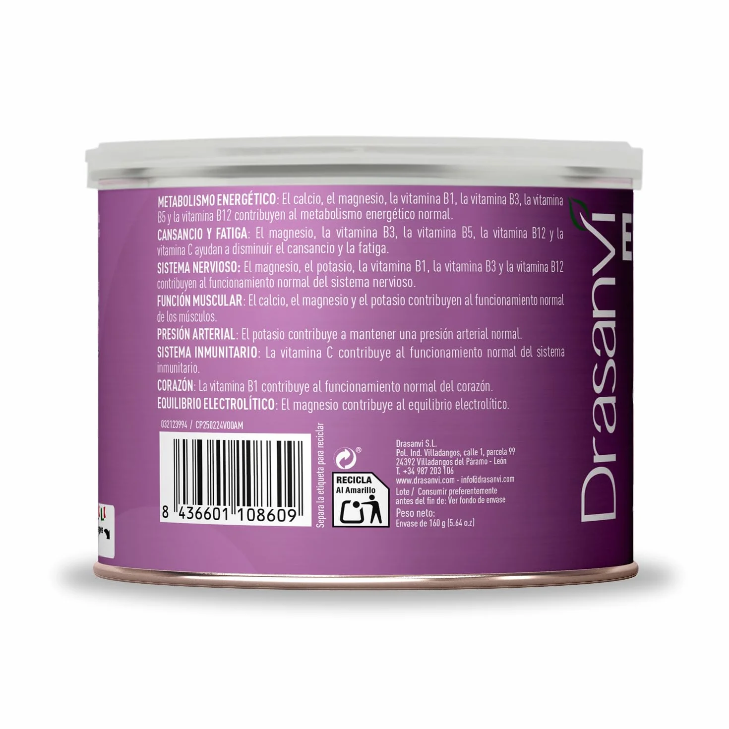 Electrolitos en Polvo Limón 160 g | Sales Minerales con Magnesio, Potasio, Calcio, Sodio + Vitaminas B y C Drasanvi