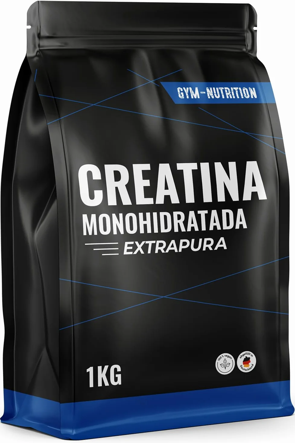 Creatina Monohidratada 1kg Polvo 100% Vegano Sin Sabor con Inulina Alta Pureza