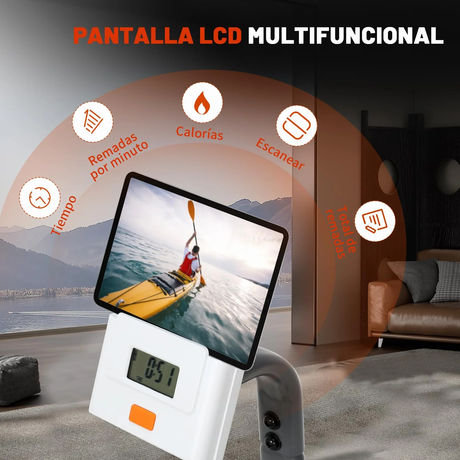 Máquina De Remo para Casa, Máquina Remo Magnético con 16 Niveles de Resistencia, Pantalla LCD, Maquina De Remo para Casa súper silenciosa, Rowing Machine Remo Fitness Gym En Casa