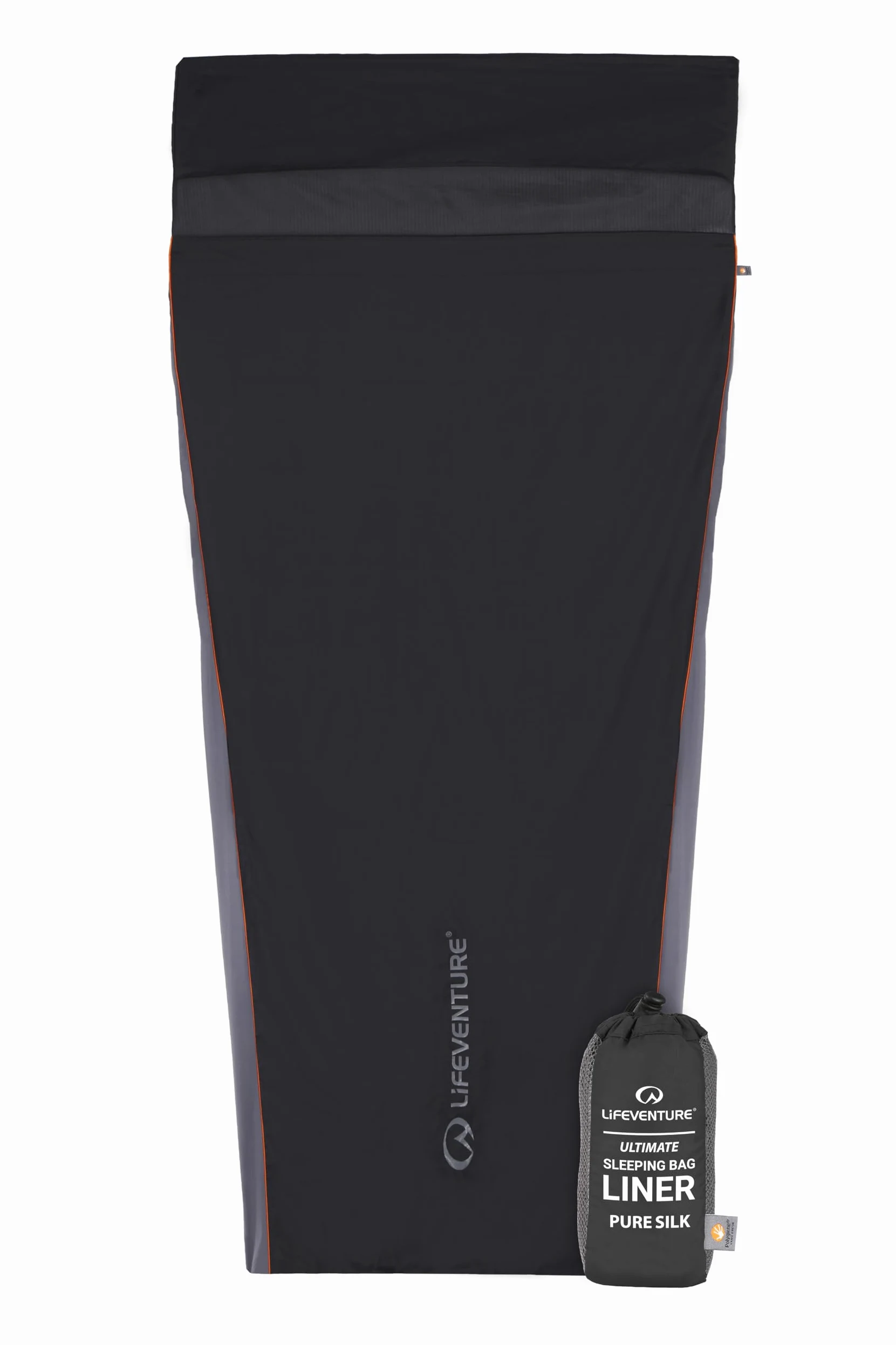 Lifeventure Forro para Saco de Dormir 100% Seda, sábana de Viaje y Camping con Polygiene para Usar Solo o para añadir Calidez al Saco de Dormir, Ligero de 160 g y tamaño de Paquete pequeño (Forma de
