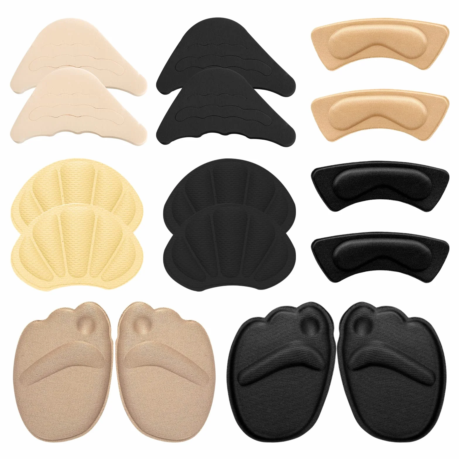 Molain Almohadillas para el talón antideslizantes para zapatos demasiado grandes juego de 8 pares