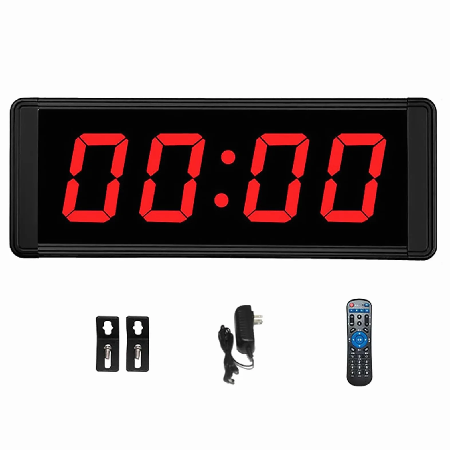 Contador de tiempo digital LED con control remoto, pantalla de doble cara, 20 grupos de memoria, cuenta atrás, tiempo de ciclo para eventos y actividades de gimnasio