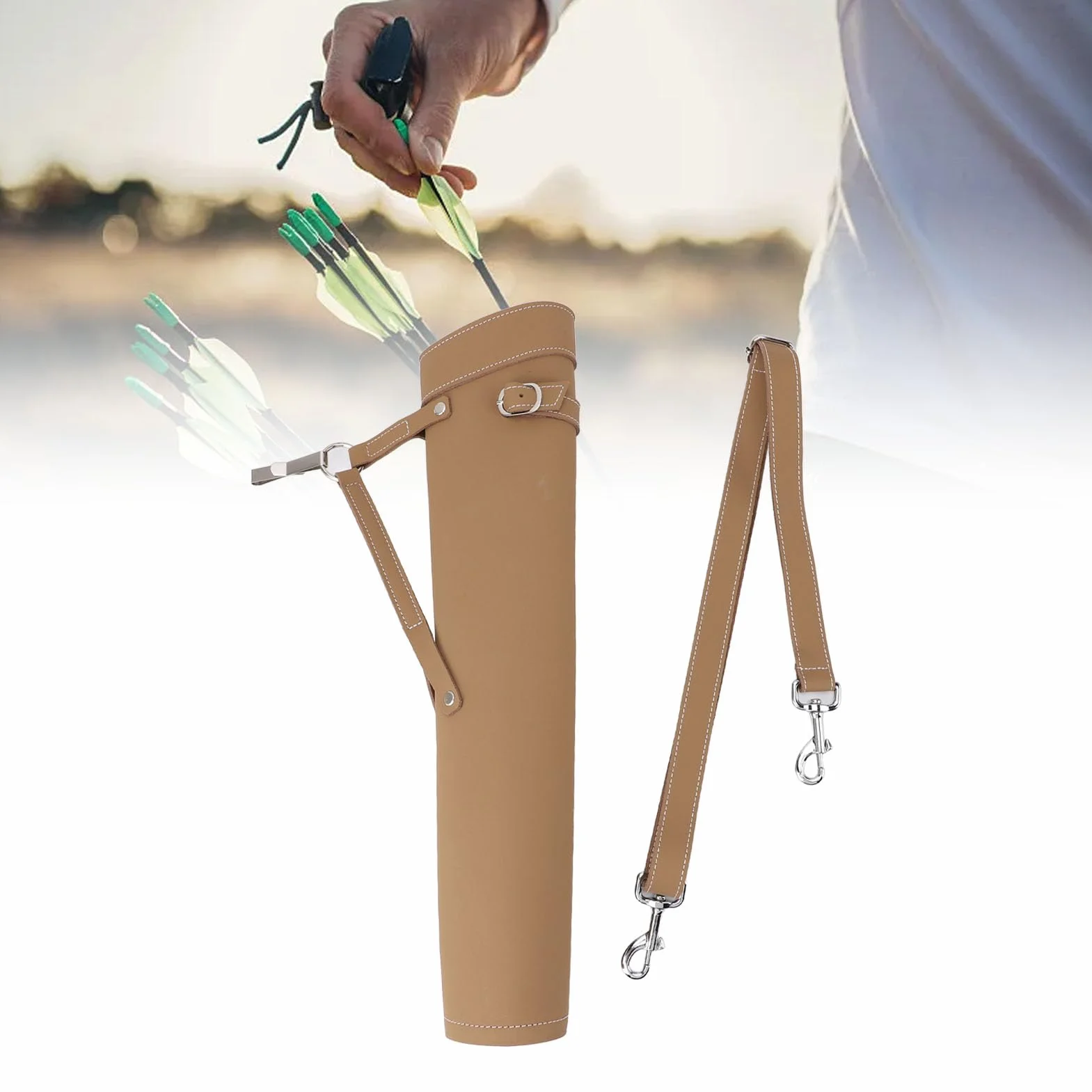 Archery Carquinero, Soporte de Flecha de Hombro Toserador Impermeable Bolsa de Flecha Trasera de Gran Capacidad para Entrenamiento de Caza de Objetivos Al Aire Libre