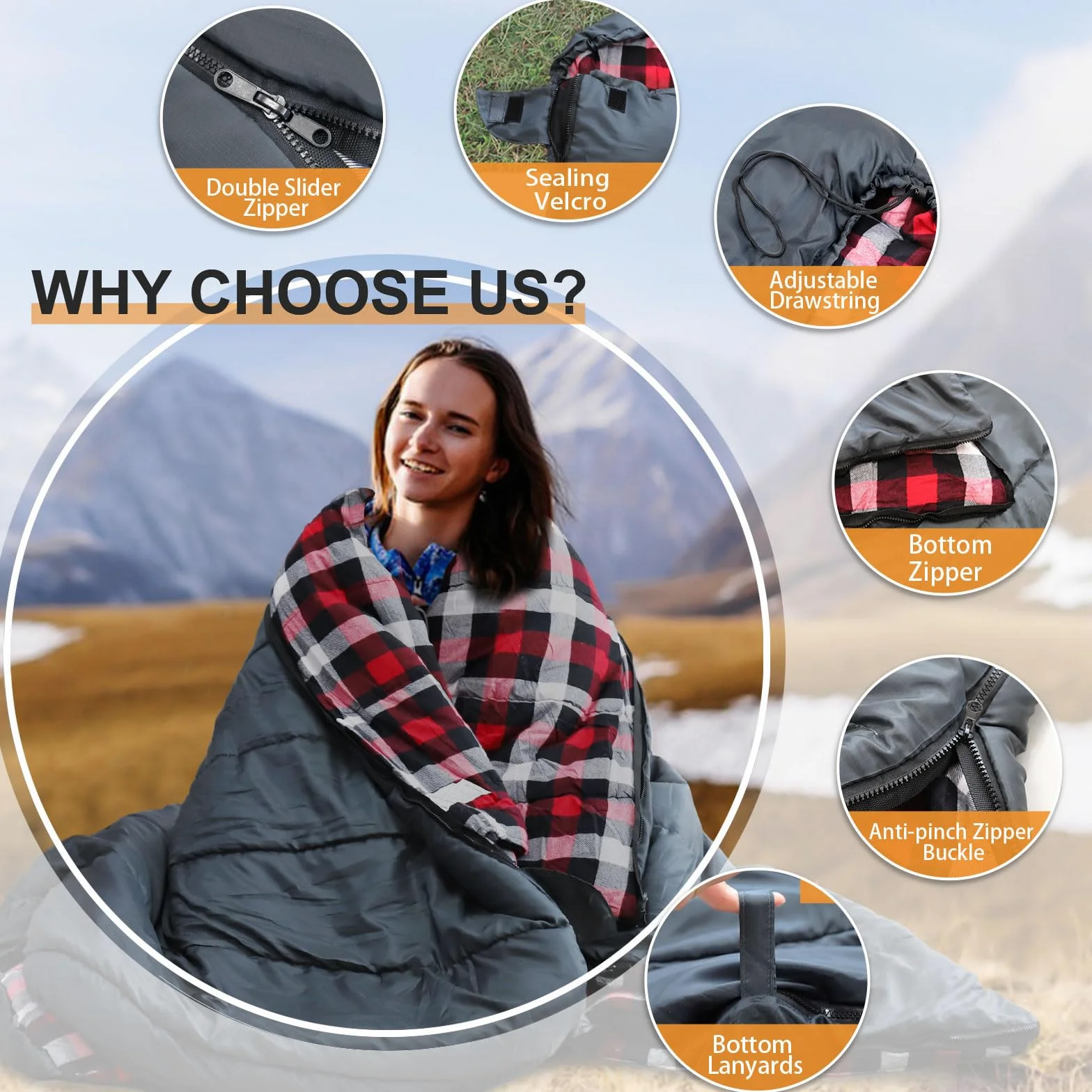 XXL Saco de Dormir de Franela para Adultos Extra Grande Saco de Dormir Al Aire Libre Invierno 3-4 Estaciones para Camping Senderismo Aventuras 230 * 100CM