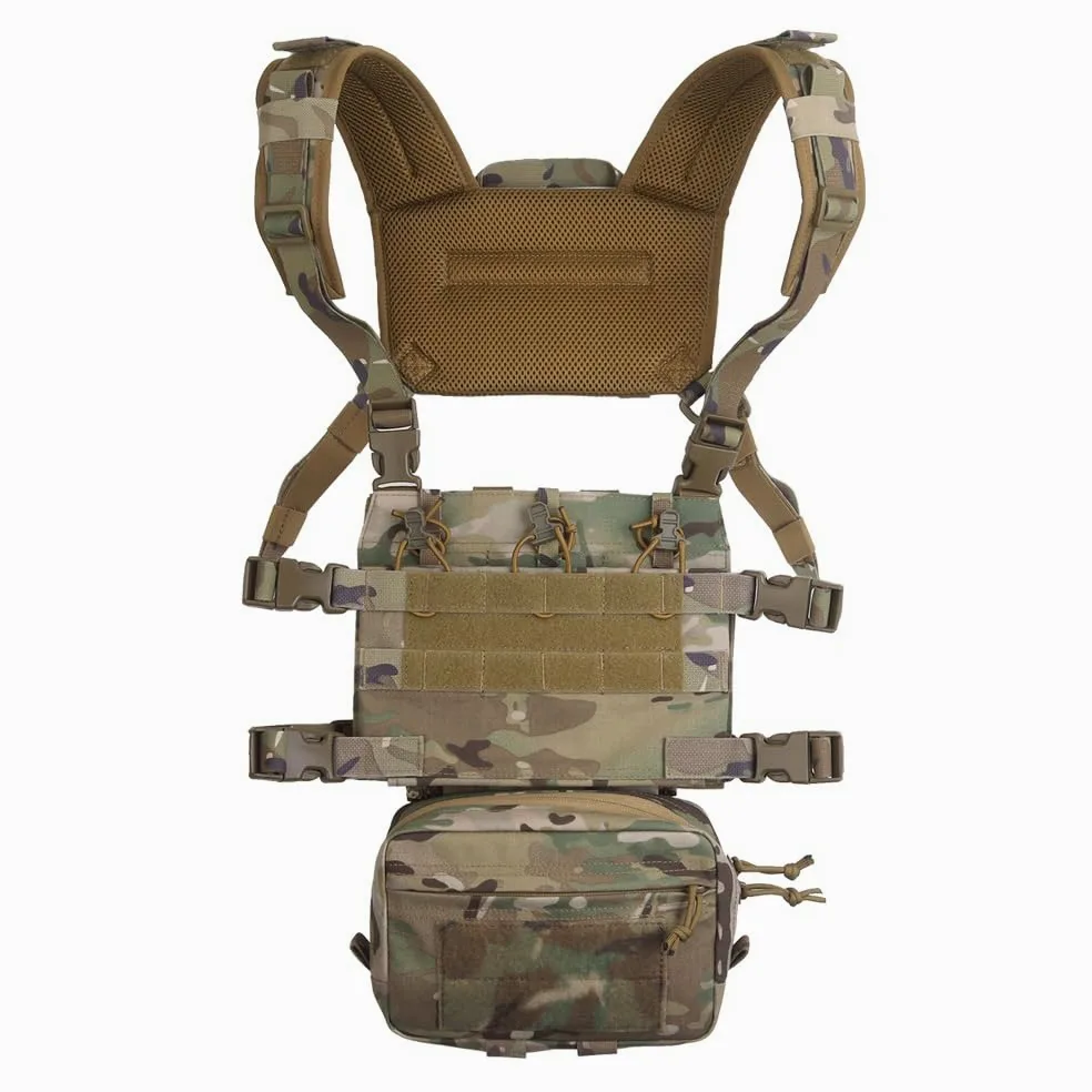 Genérico Chaleco Táctico Chest Rig Hebillas Rápidas, Multi Bolsillo Camo Bolsa Abdominal para Cosplay Deporte Outdoor