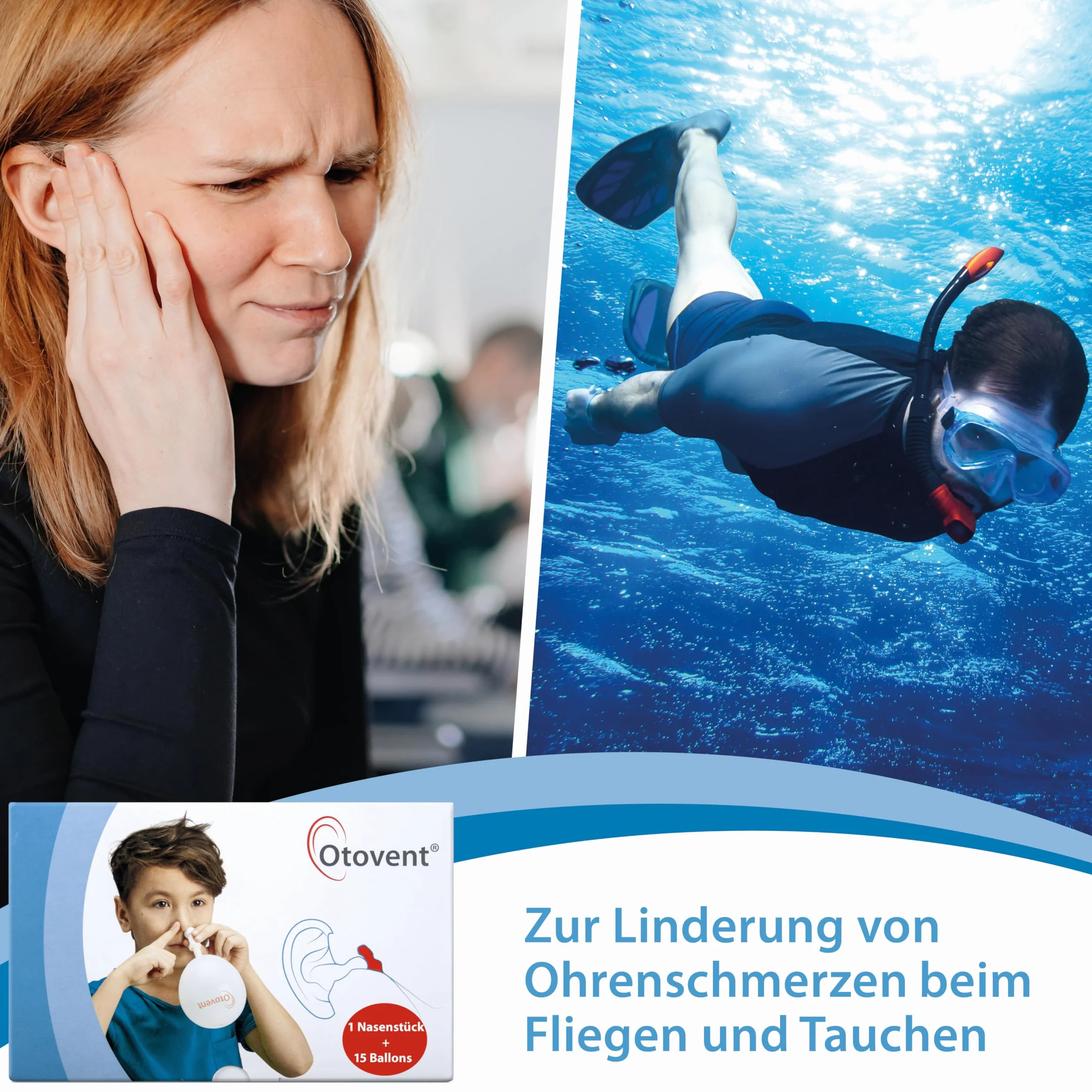 Otovent-System Kombipackung mit Nasenstück, Membranen und Einsatz, 1 sztuka