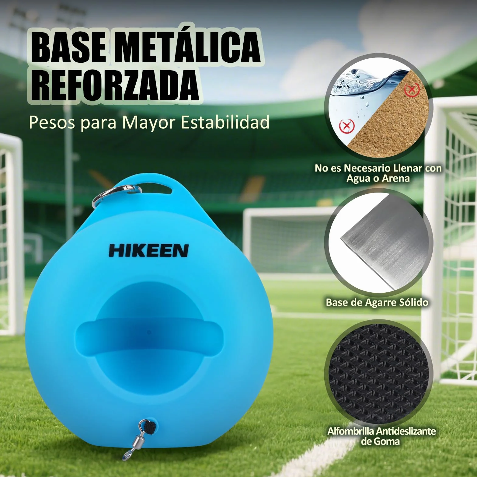 Hikeen Kit Entrenamiento Futbol con Balon Base Metalica para Exterior Interior Jovenes Adultos