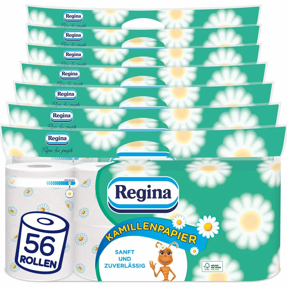 Regina Papel Higiénico 3 Capas Manzanilla 56 Rollos 150 Hojas FSC