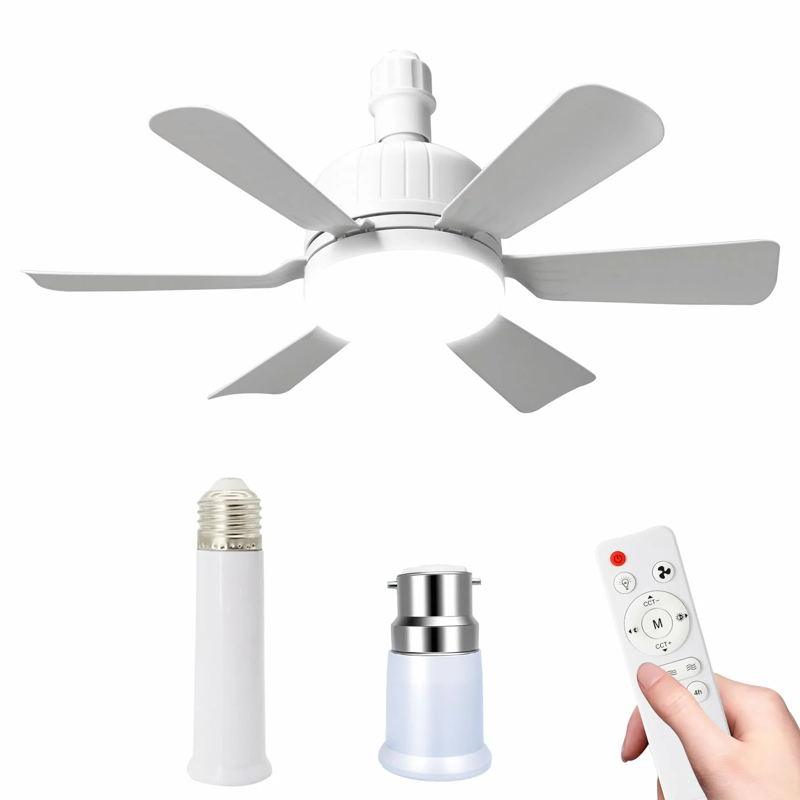 Ventilador de techo con luz LED 24W mando a distancia 3 velocidades silencioso E27