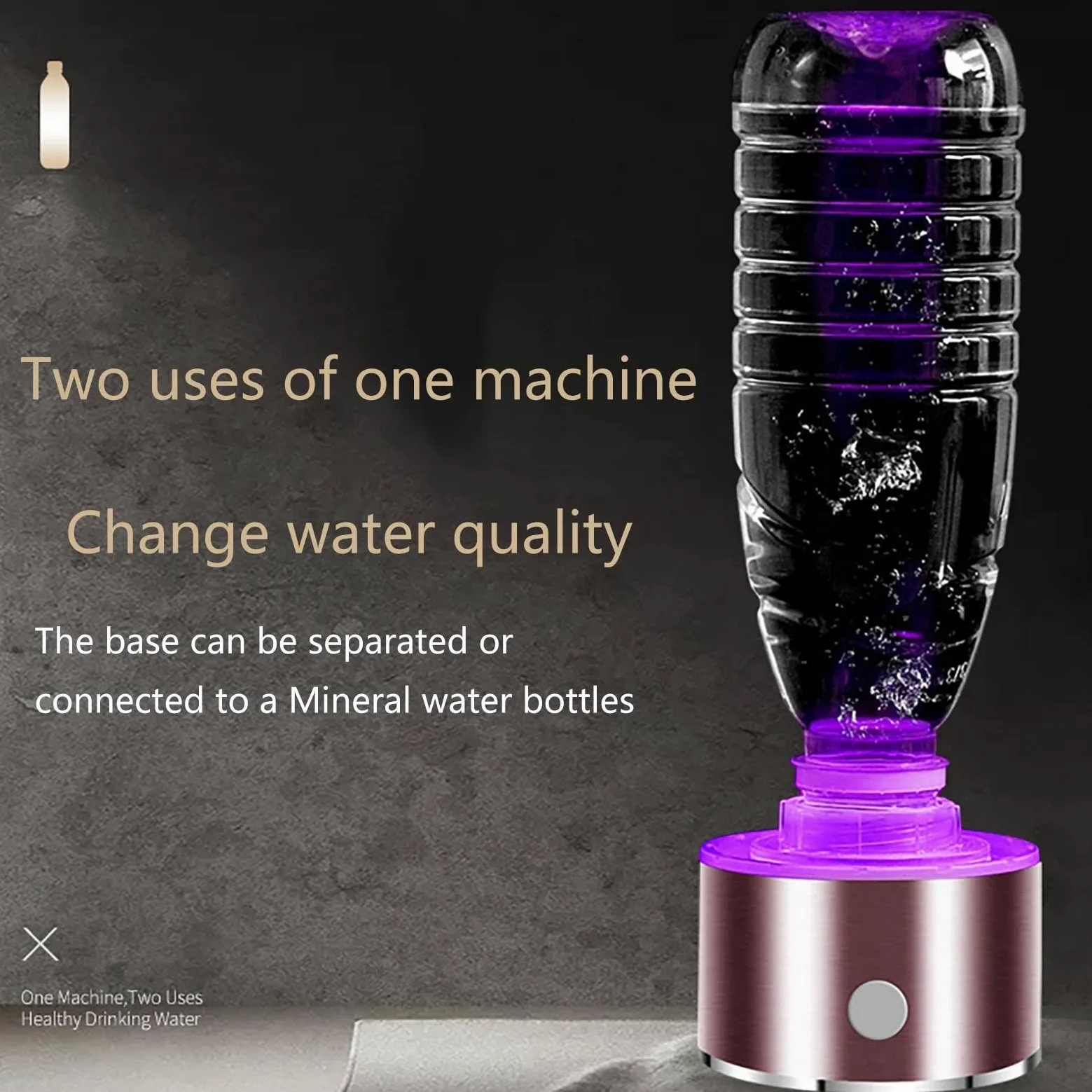 PAHION Generador Ionizador De Agua Hidrogenada Botella De Agua Hidrogenada Portátil Electrolisis Rápida En 3 Minutos Obtiene 1300-1600PPB Alta Concentración Sin BPA Botella Deportiva Saludable 430ML