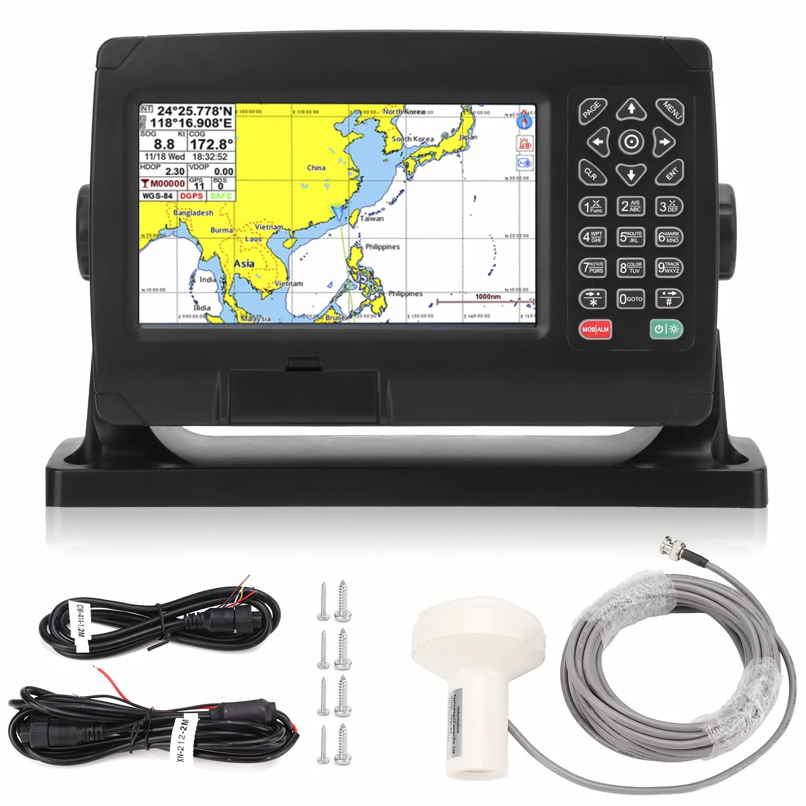 Marine GPS Navigator BDS GPS Chart Plotter with GNSS Antenna for Boat