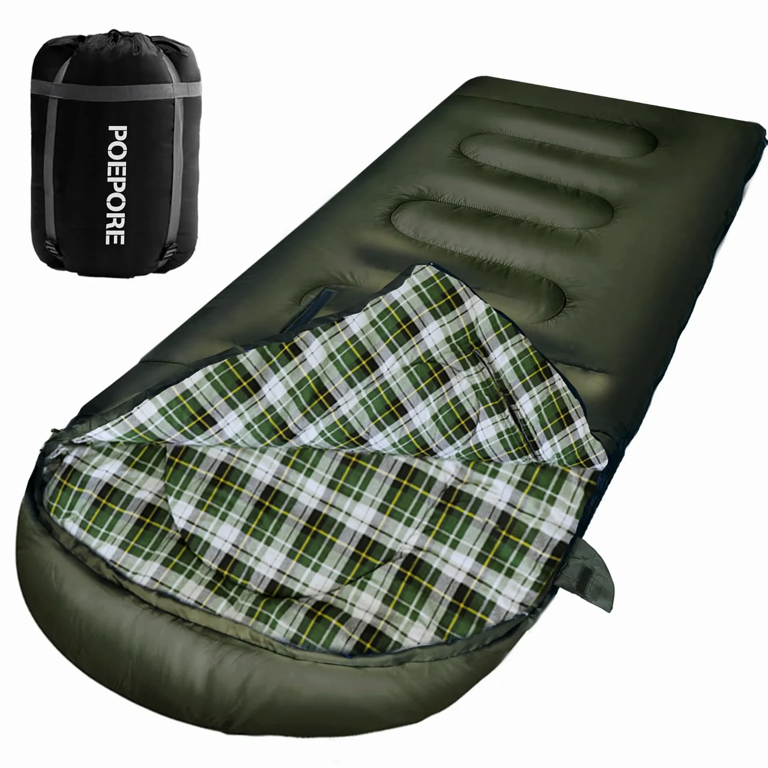 Saco de dormir de franela de algodón de 0 grados para clima frío para adultos, XXL, saco de dormir portátil para 4 estaciones, impermeable, con saco de compresión