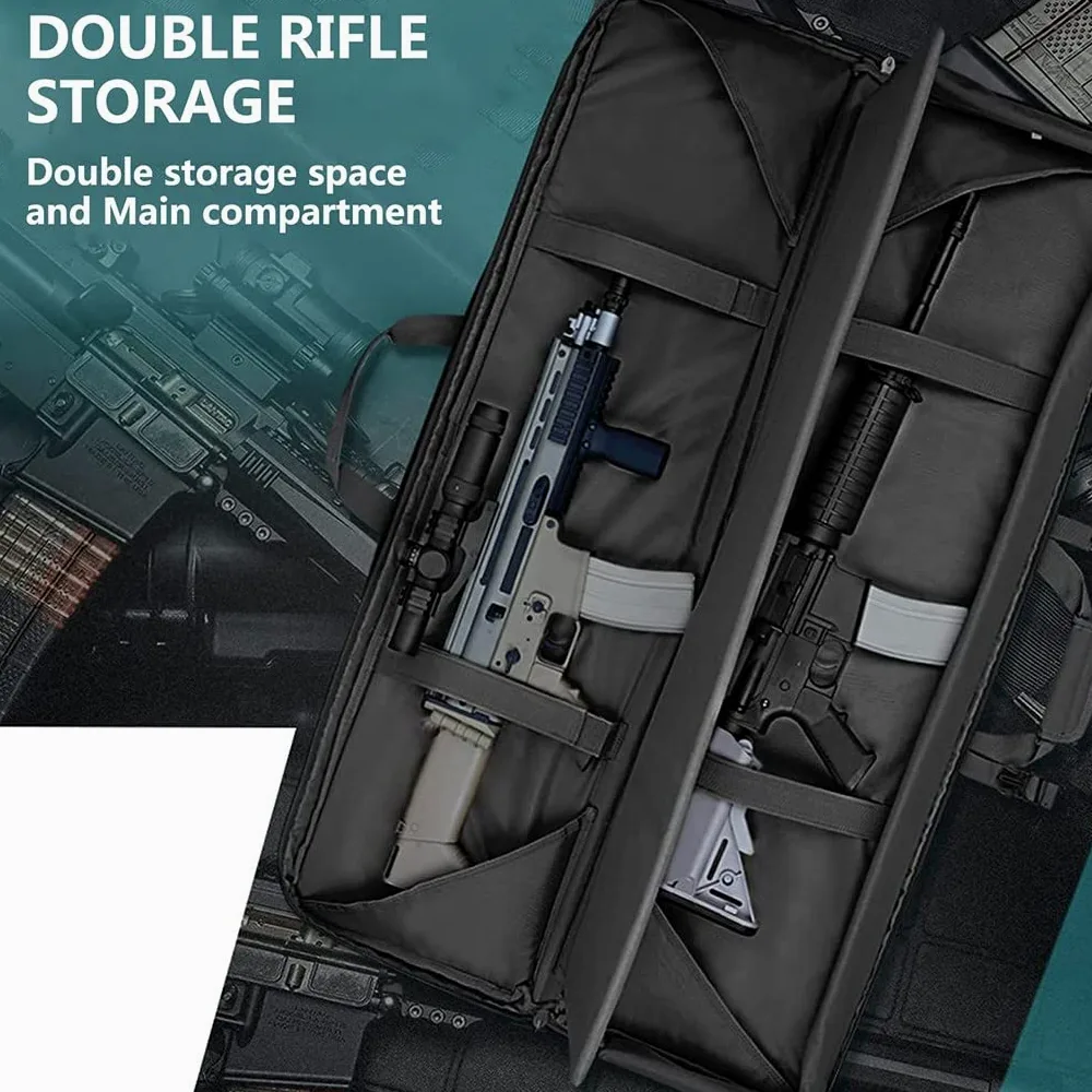 Bolsa para Doble Rifle Escopeta Airsoft, Funda para Fusil Airsoft Funda Escopeta Porta Caza, Mochila de Almacenamiento para Pistola y Revista, para Carabina, Duradera A,108CM