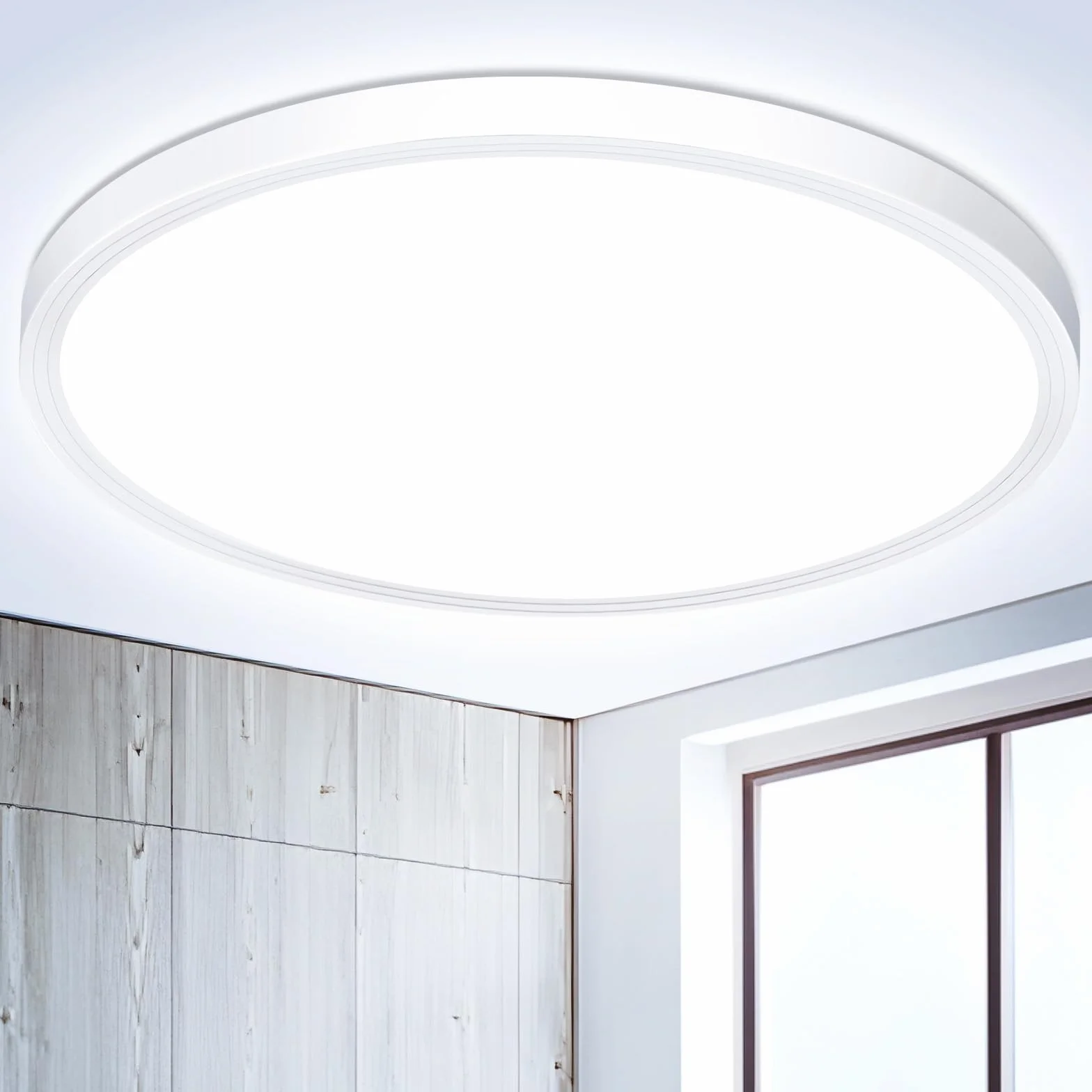 OUILA Plafon LED Techo Redondo 6500K 22CM 18W 1800LM Blanco Frio