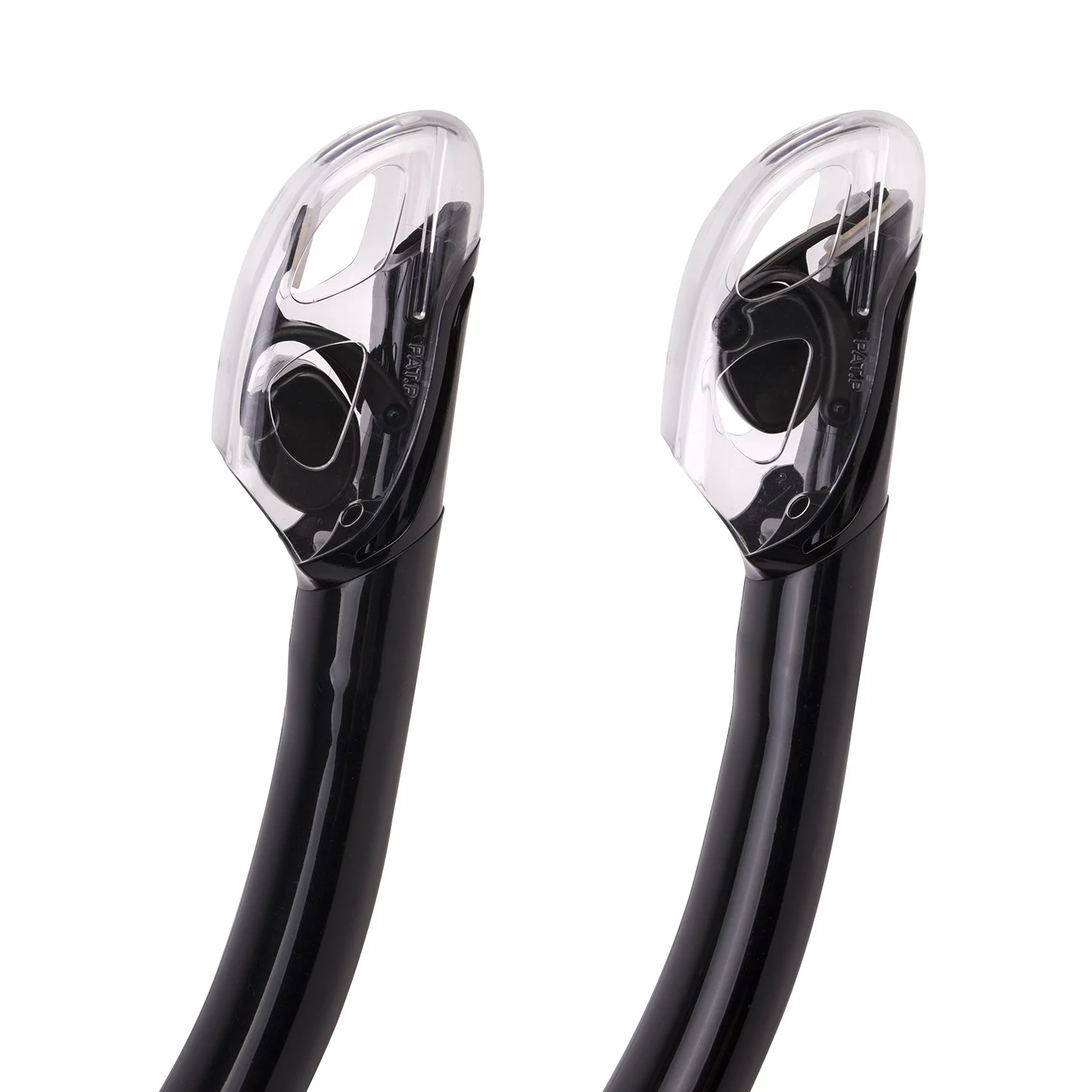 IST SN-204 Snorkel con parte superior seca de silicona hipoalergénica, protección antisalpicaduras y tubo flexible para buceo y snorkel, Silicona negra