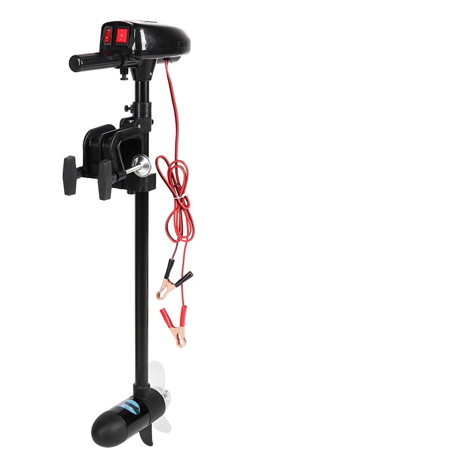 Cuifati Motor de Pesca con Curricán de Montaje Eléctrico de Engranajes Múltiples Cepillado de 12 V y 18 Libras para Kayak Inflable para Botes con Hélice sin Malezas, Interruptor de Marcha Atrás hacia