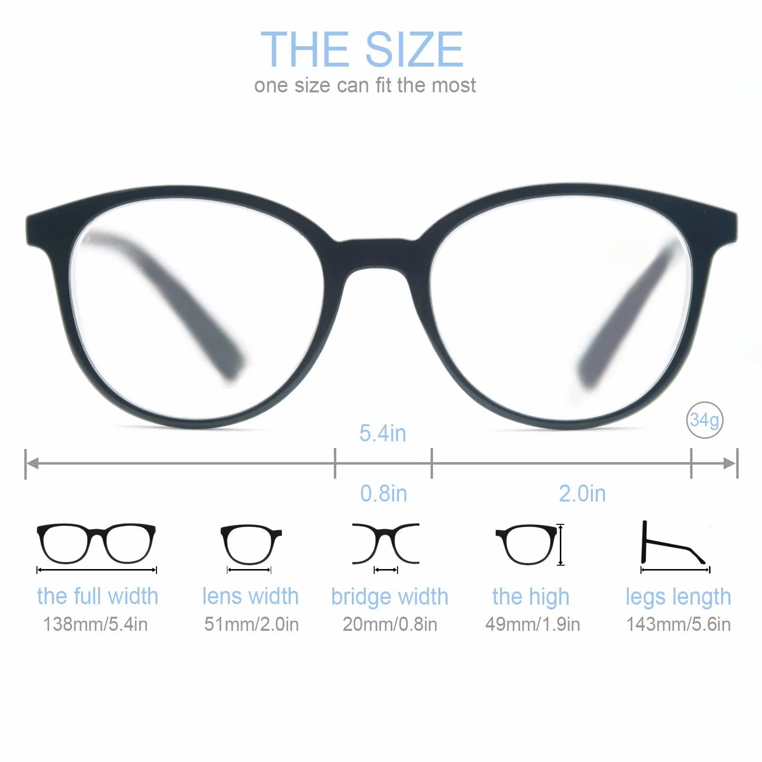 MODFANS Pack de 4 Gafas de Lectura para Presbicia Hombres Mujeres Ligeras Comodas