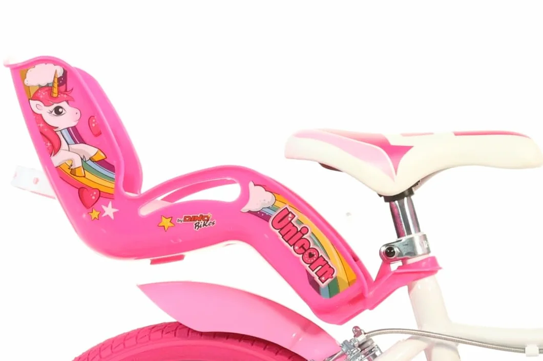 Dino Bikes Unicorn Bicycle Unicornio, Niñas, Blanco y Rosa, 16 Pulgadas